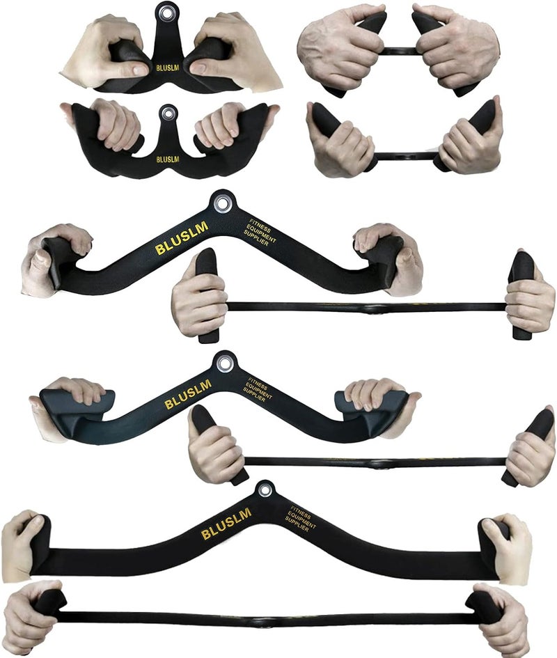 BLUSLM LAT Pull Down Bar for Cable Machine, LAT Pulldown Attachments T Bar V Bar Cable Attachment, Back Tricep Bar Strength Training Handle - Image 3